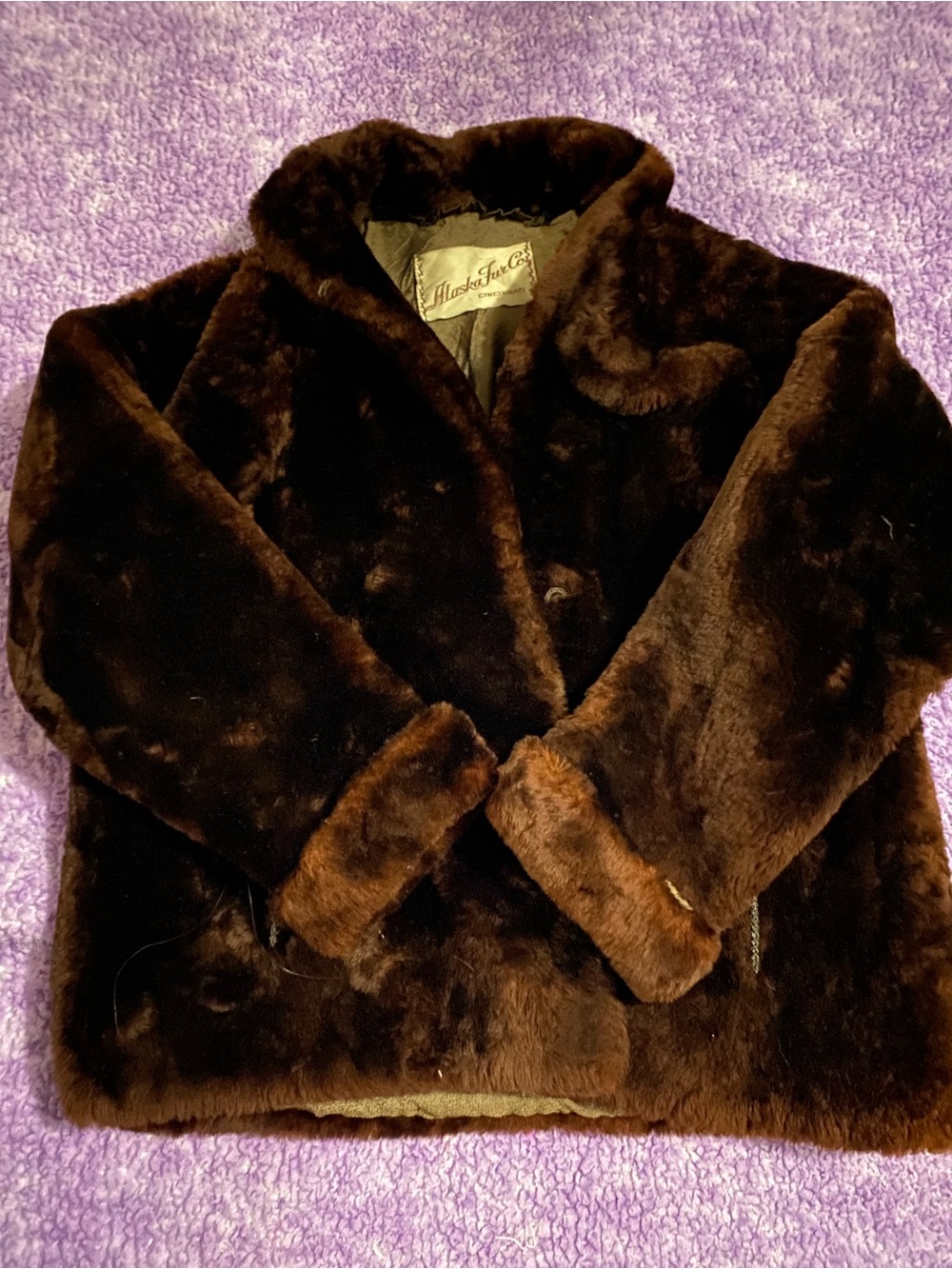Classic Brown Vintage Fur Jacket - Plush Short Coat
